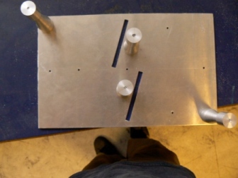 La plaque poulie en cours de construction
